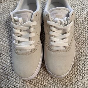 NWOT Nike Canvas Low-Top Sneakers in Light Beige and White